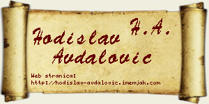 Hodislav Avdalović vizit kartica